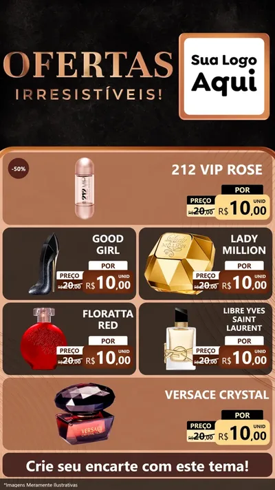 Modelo de TV para TV Vertical com o tema Ofertas Irresistíveis! para Perfumes
