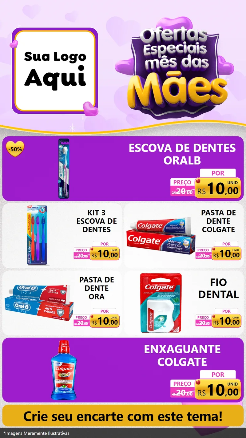 Modelo de TV para TV Vertical com o tema Ofertas Especiais - Mês das Mães para Higiene Pessoal