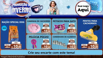 Modelo de TV para TV Horizontal com o tema Promoção de Inverno para Pet Shop