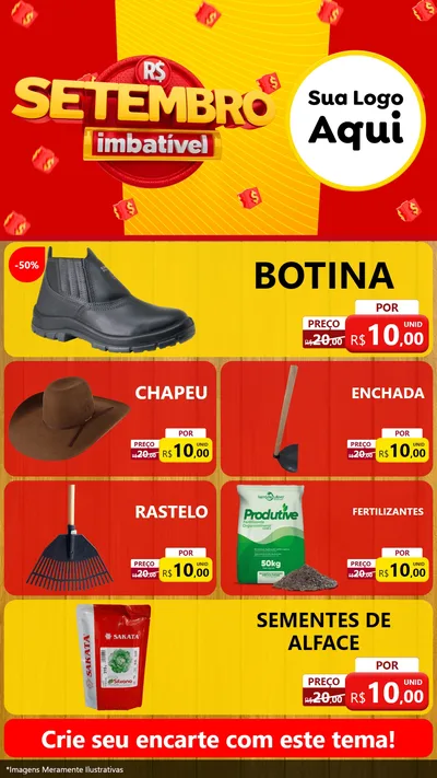 Modelo de TV para TV Vertical com o tema Setembro Imbatível para Agropecuária