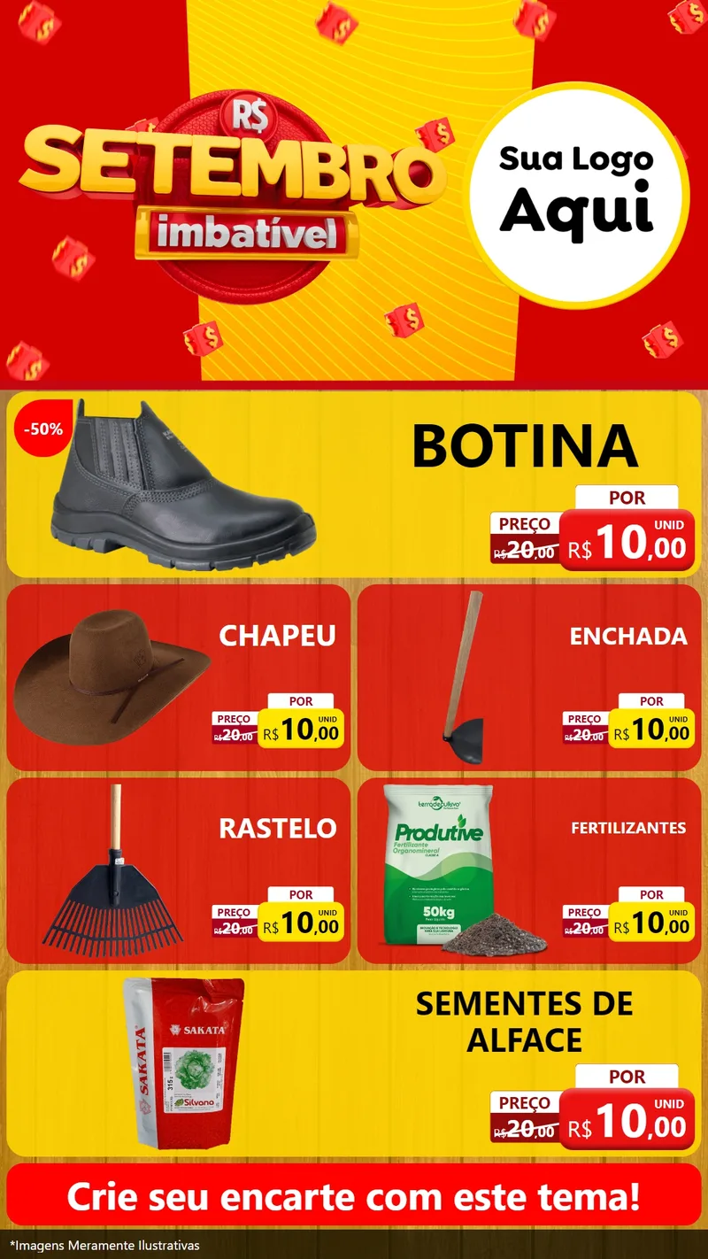 Modelo de TV para TV Vertical com o tema Setembro Imbatível para Agropecuária