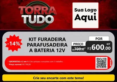 Modelo de Cartaz para Cartaz A4 Horizontal com o tema Torra Tudo para Maquinas e Ferramentas