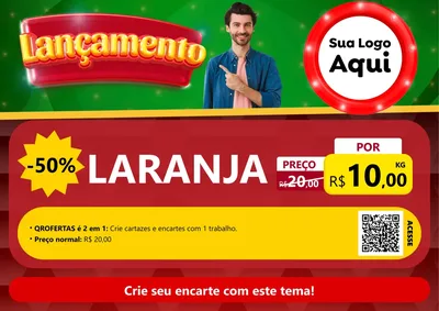 Modelo de Cartaz para Cartaz A4 Horizontal com o tema Lançamento para Hortifrúti