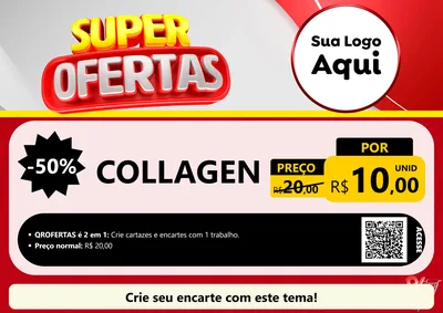 Modelo de Cartaz para Cartaz A4 Horizontal com o tema Super Ofertas para Suplementos alimentares