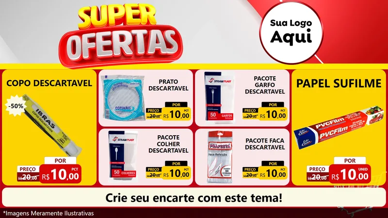 Modelo de TV para TV Horizontal com o tema Super Ofertas para Embalagens