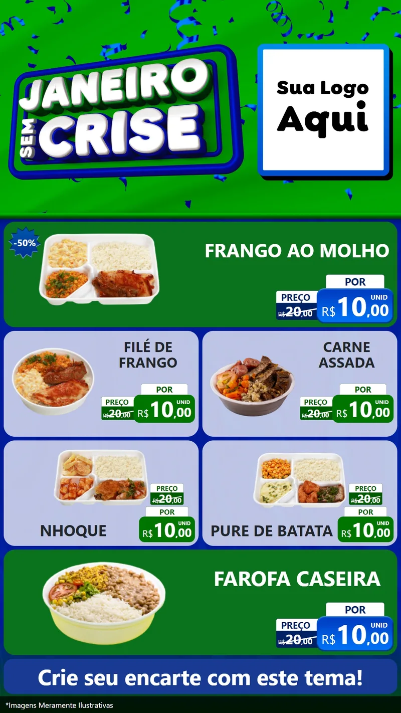 Modelo de TV para TV Vertical com o tema Janeiro Sem Crise para Restaurante