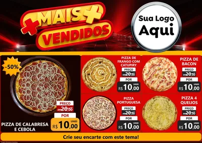 Modelo de Encarte para Encarte A4 Horizontal com o tema Mais Vendidos para Pizzaria