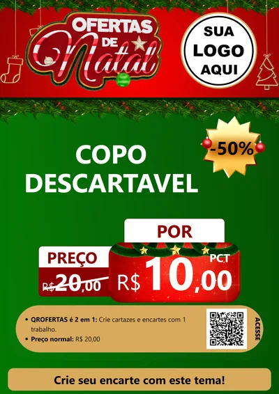Modelo de Cartaz para Cartaz A4 Vertical com o tema Ofertas de Natal para Embalagens