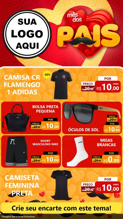 Modelo de TV para TV Vertical com o tema Mês Dos Pais para Roupas e acessórios