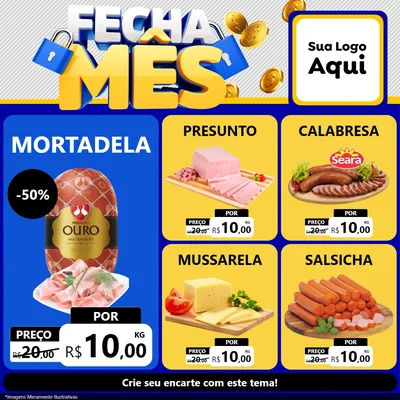 Modelo de Rede Social para Feed Facebook com o tema Fecha Mês para Frios e Laticínios