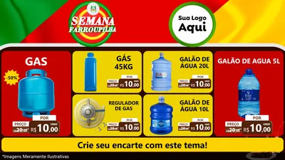 Modelo de TV para TV Horizontal com o tema Semana Farroupilha para Água e gás