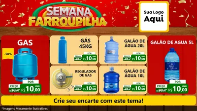 Modelo de TV para TV Horizontal com o tema Semana Farroupilha para Água e gás