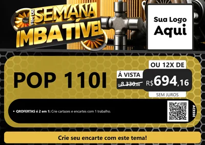 Modelo de Cartaz para Cartaz A4 Horizontal com o tema Fim de Semana Imbatível para Concessionaria de Motos