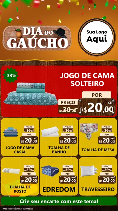 Modelo de Rede Social para Stories com o tema Dia do Gaúcho para Cama, Mesa e Banho