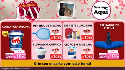 Modelo de TV para TV Horizontal com o tema Valentine's Day para Produtos para Piscina