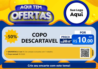 Modelo de Cartaz para Cartaz A4 Horizontal com o tema Aqui Tem Ofertas para Embalagens