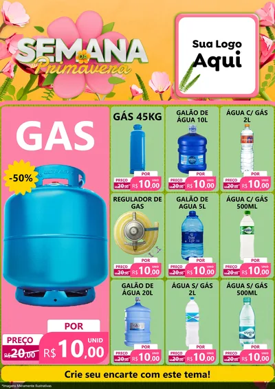 Modelo de Encarte para Encarte A4 Vertical com o tema Semana da Primavera para Água e gás