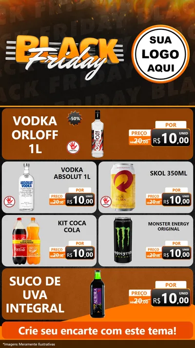 Modelo de TV para TV Vertical com o tema Black Friday para Distribuidora de bebidas