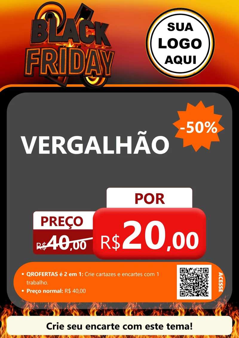 Modelo de Cartaz para Cartaz A4 Vertical com o tema Black Friday para Ferragens