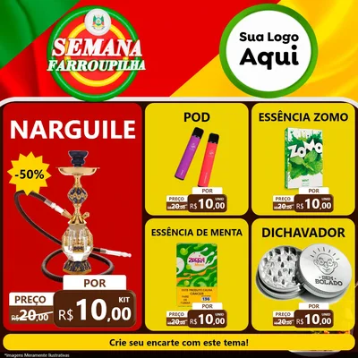 Modelo de Rede Social para Feed Facebook com o tema Semana Farroupilha para Tabacaria