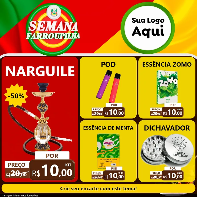 Modelo de Rede Social para Feed Facebook com o tema Semana Farroupilha para Tabacaria