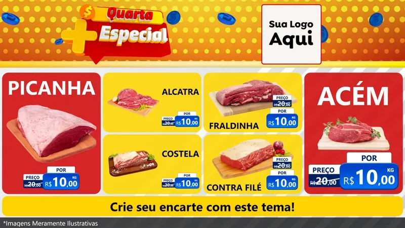 Modelo de TV para TV Horizontal com o tema Quarta Mais Especial para Açougue