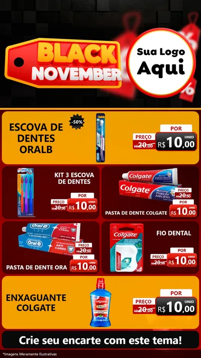 Modelo de TV para TV Vertical com o tema Black November para Higiene Pessoal