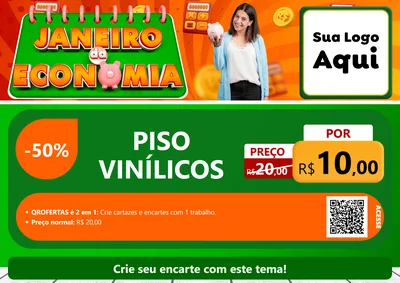 Modelo de Cartaz para Cartaz A4 Horizontal com o tema Janeiro da Economia para Material para Construção