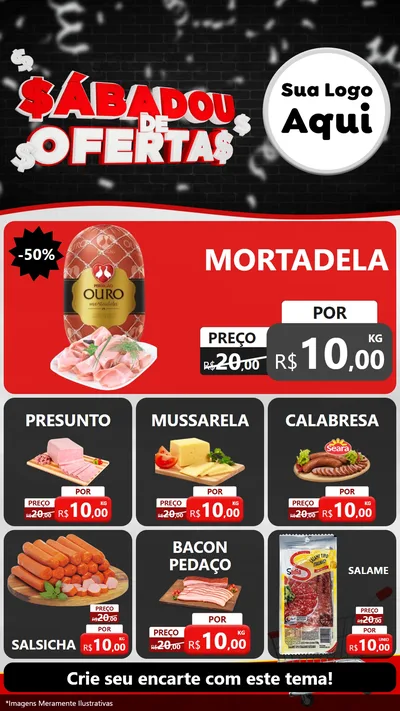 Modelo de Rede Social para Stories com o tema Sabadou de Ofertas para Frios e Laticínios