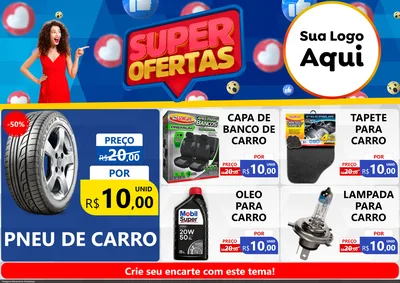 Modelo de Encarte para Encarte A4 Horizontal com o tema Super Ofertas para Auto peças