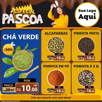 Modelo de Rede Social para Feed Facebook com o tema Especial Páscoa para Produtos Naturais