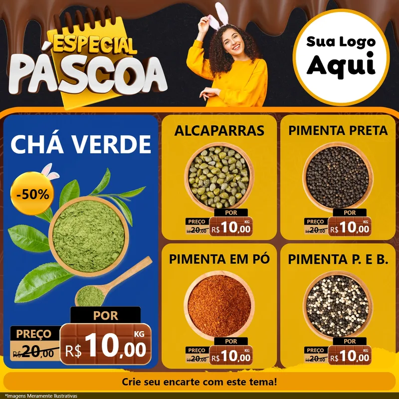 Modelo de Rede Social para Feed Facebook com o tema Especial Páscoa para Produtos Naturais