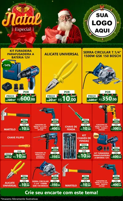 Modelo de Encarte para Encarte Grande com o tema Natal Especial para Maquinas e Ferramentas