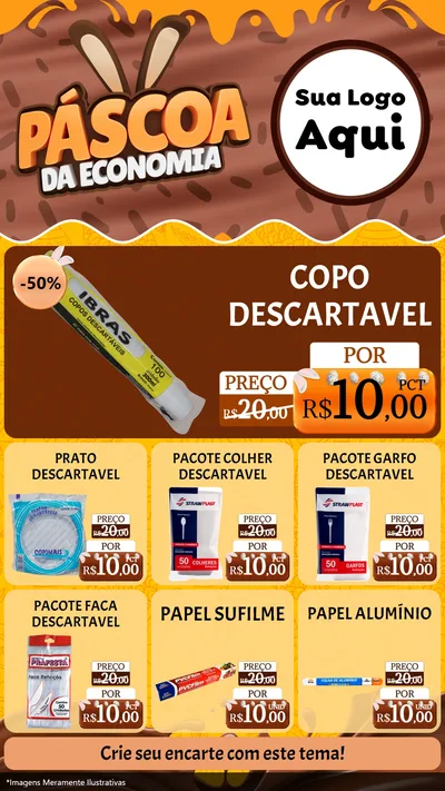 Modelo de Rede Social para Stories com o tema Páscoa da Economia para Embalagens