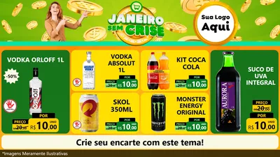 Modelo de TV para TV Horizontal com o tema Janeiro Sem Crise para Distribuidora de bebidas