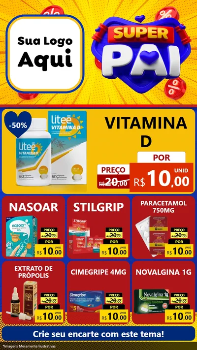 Modelo de Rede Social para Stories com o tema Super Pai para Farmácia