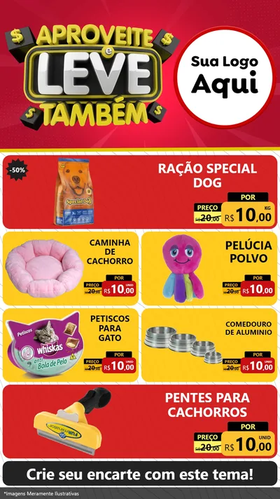 Modelo de TV para TV Vertical com o tema Aproveite e Leve Também para Pet Shop