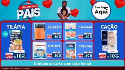 Modelo de TV para TV Horizontal com o tema Semana Dos Pais para Peixaria