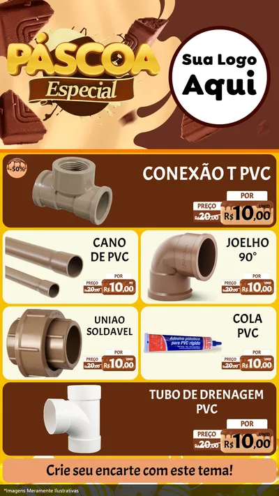 Modelo de TV para TV Vertical com o tema Páscoa Especial para Tubos e conexões