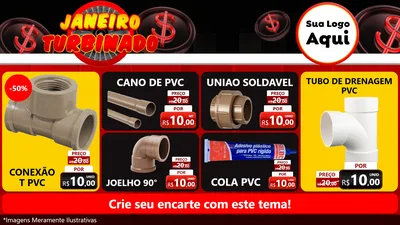 Modelo de TV para TV Horizontal com o tema Janeiro Turbinado para Tubos e conexões