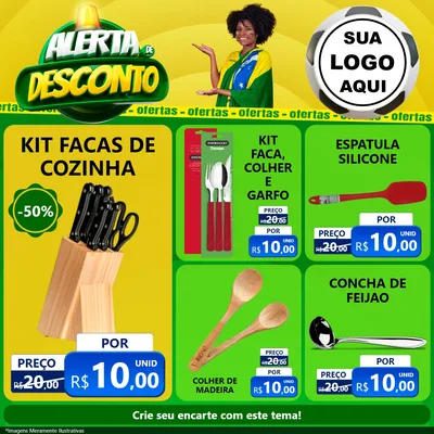 Modelo de Rede Social para Feed Facebook com o tema Alerta de Desconto para Utilidades Domésticas