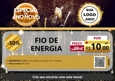 Modelo de Cartaz para Cartaz A4 Horizontal com o tema Especial de Ano Novo para Materiais Elétricos