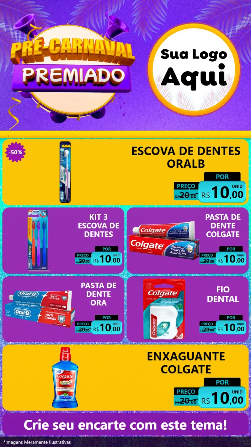 Modelo de TV para TV Vertical com o tema Pré-Carnaval Premiado para Higiene Pessoal