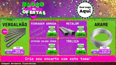Modelo de TV para TV Horizontal com o tema Bloco de Ofertas para Ferragens