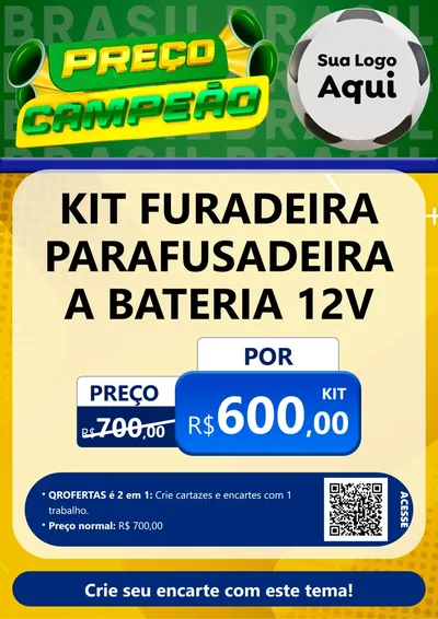 Modelo de Cartaz para Cartaz A4 Vertical com o tema Preço Campeão - Copa para Maquinas e Ferramentas