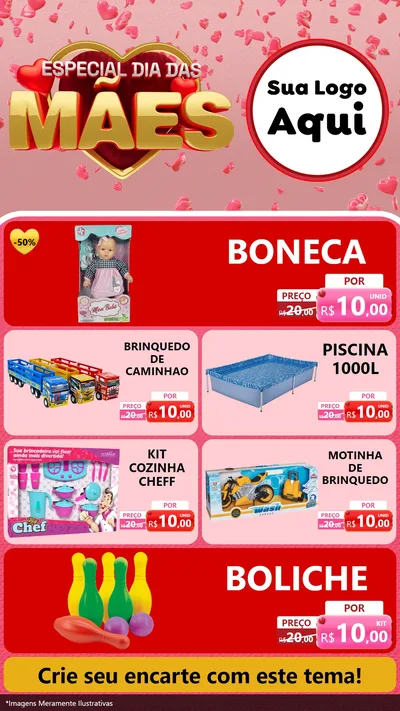 Modelo de TV para TV Vertical com o tema Especial Dia Das Mães para Brinquedos