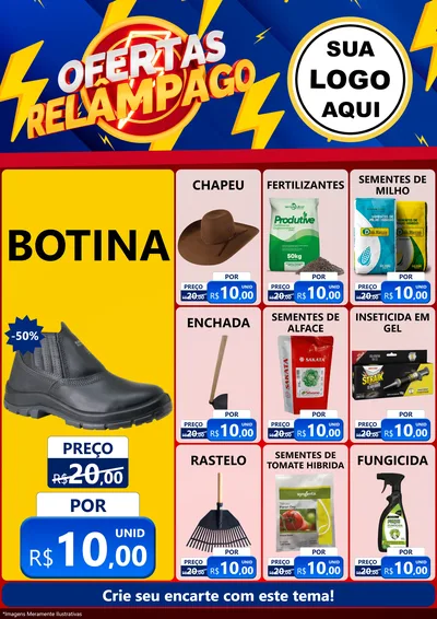 Modelo de Encarte para Encarte A4 Vertical com o tema Ofertas Relâmpago para Agropecuária