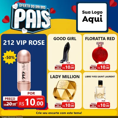 Modelo de Rede Social para Feed Facebook com o tema Oferta Do Dia Dos Pais para Perfumes