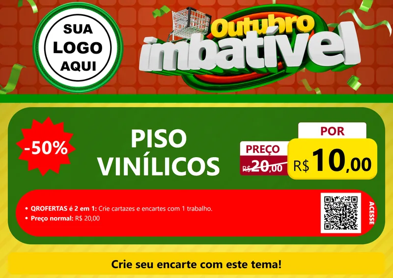 Modelo de Cartaz para Cartaz A4 Horizontal com o tema Outubro Imbatível para Material para Construção