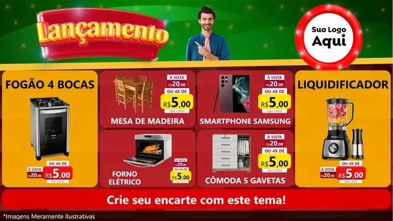 Modelo de TV para TV Horizontal com o tema Lançamento para Móveis e Eletro